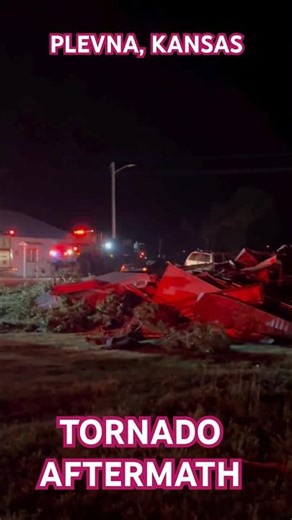 The #aftermath of the #Plevna Kansas #tornado ￼5.18.25. Luckily it weakened before it hit ￼