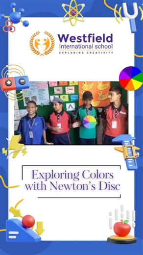 ✨ Newton’s Disc Activity – Grade 7 ✨ Our Grade 7 students explored the fascinating concept of light and colour through a hands-on Newton’s Disc experiment! By spinning the disc, they observed how rainbow colours blend together to form white light — a fun and exciting way to learn science! 🌈🌀 📍 Kondapur Branch Plot No. 15A, Masjid Banda, Sai Pruthvi Enclave, Kondapur 📞 91 93901 00865 | 91 96520 47197 📍 Gopal Nagar Branch Westfield International School, Gopal Nagar 📞 91 79979 97027 | 91 7997
