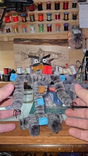 Johnny 5 Robot Hero Fly Tying Deerhair Art