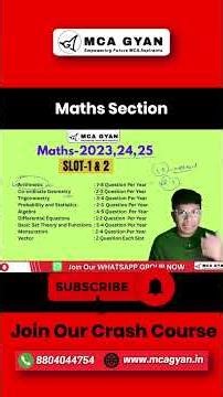 How to Score 55+ In Maths Section.Mah Mca Cet 2026 #mcagyan #mahmcacet2026