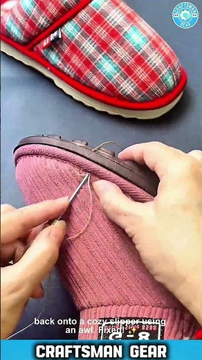 AMAZING Cobbler Fixes Slipper Sole With Traditional Hand Stitching 🥾
