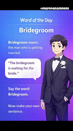 Word of the Day – Bridegroom | Learn English Daily
