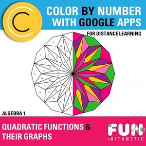 Quadratic Functions & Graphs Google Apps Color by Number *Digital*