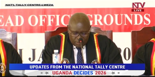 Justice Simon Byabakama, the Chairperson of the Electoral Commission, announces the SECOND preliminary results of the 2026 presidential election. Valid votes counted: 5,194,338 — votes by candidate (so far) from 22,758 polling stations: - Frank Bulira: 23,267 (0.45%) - Robert Kasibante: 15,929 (0.31%) - Robert Kyagulanyi: 1,312,047 (19.85%) - Joseph Mabirizi: 10,910 (0.21%) - Mugisha Muntu: 29,504 (0.57%) - Mubarak Munyagwa: 14,742 (0.28%) - Nandala Mafabi: 108,301 (2.08%) - Yoweri Kaguta Museve