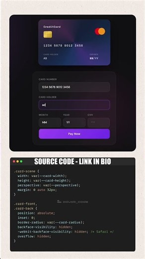 Build an Animated Credit Card Form with HTML CSS & JavaScript