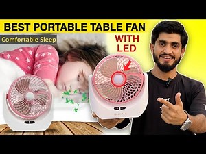 Rechargeable Table Fan With LED Light || Portable Mini Fan || USB Fan With Power Bank Function