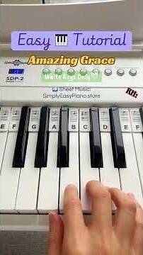 Easy Amazing Grace Piano Tutorial using White Keys Only 🤍🎶🎹 #easypiano #beginnerpiano