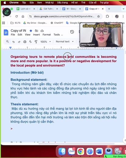 Organizing tours to remote places and communities is becoming more and more popular. Is it a positive or negative development for the local people and environment #ieltswriting #ielts #ieltspreparation #aibangdaytienganh #learnontiktok