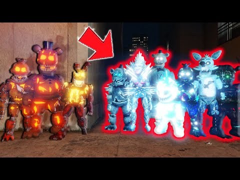 ICE ANIMATRONICS vs JACK O ANIMATRONICS! (GTA 5 FNAF Mods)