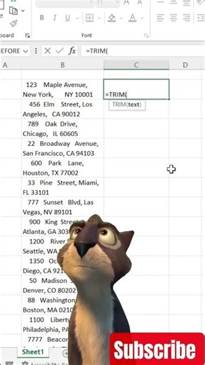 How to correct address in Excel