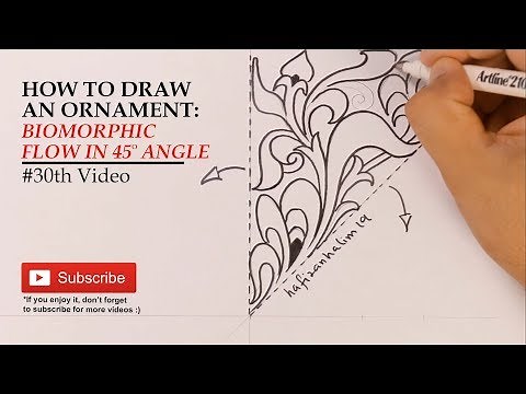 HOW TO DRAW AN ORNAMENT: BIOMORPHIC FLOW IN 45° ANGLE #30th Video