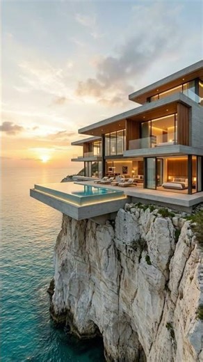 Would You Dare Swim Here? 😱 The Most Dangerous Infinity Pool on Earth! (Cliff House) #architecture