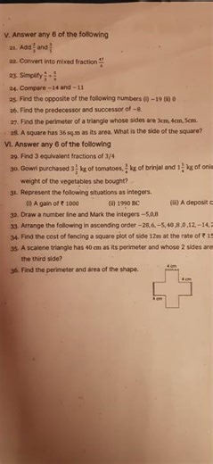6th std maths question paper mid term test 2026