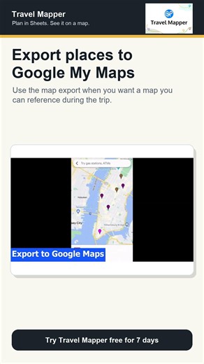 Export Your Travel Itinerary Places to Google My Maps