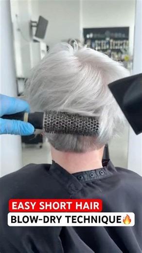 EASY TECHNIQUE SHORT HAIR BLOW-DRY: Complete Tutorial Linked Below! 🔥🔥🔥