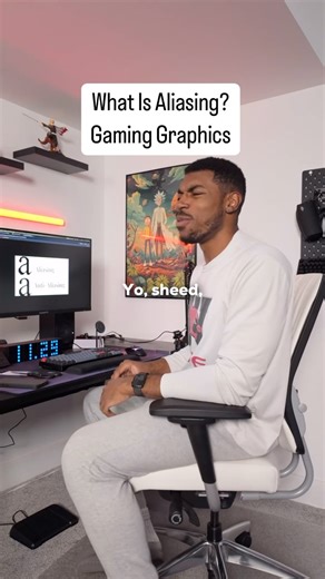 Rashid Epps on Instagram: "I had no clue what these terms meant for the longest 😅 Aliasing is basically when you can see jagged edges in graphics that should be curved or smooth. And it occurs because each pixel o no your screen is essentially a square and when you put all the pixels together it generates the image we see. Sometimes when you look very closely you can see that some edges in the graphics have sharp textures. Anti aliasing are techniques used to solve this issue, and one of