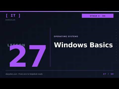 IT Basics Lesson 27: Windows basics for IT | Dargslan IT Basics Series
