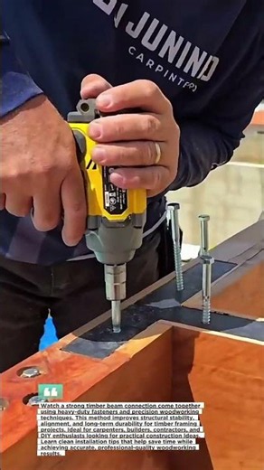 Strong Timber Beam Connection Method #Woodworking #Construction #DIY