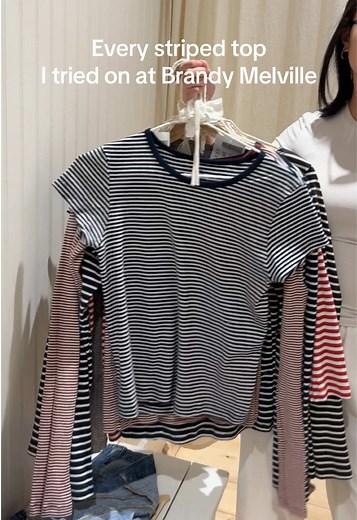 Brandy Melville Striped Tops Try-On Review