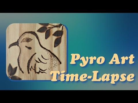 Pyro Art Wood Burning | White-Winged Dove (Cube Part 4) Time-Lapse 