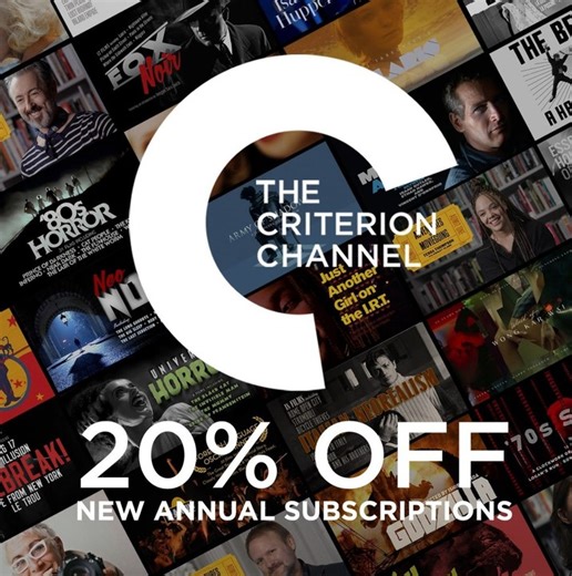 ✨ ❄️ CRITERION CHANNEL WINTER SPECIAL ❄️✨ Now through January 31, new Criterion Channel subscribers get 20% OFF the first year of an annual subscription! Start your adventure in moviegoing today with exclusive premieres fresh from theaters, your favorite classics, and discoveries from around the world: https://bit.ly/3u6okZ3 | The Criterion Collection