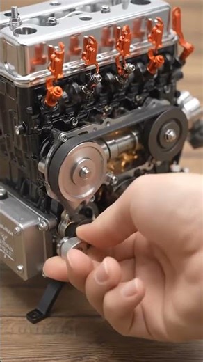 TECHING full-metal 4-cylinder inline engine model #engineblock #dieselengine #machinerychannel