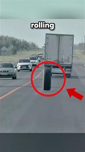 Loose Tire Rolls Across Highway — Driver Acts Fast to Stop It | Caught on Camera #dashcam