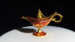 Watch Red Aladdin Lamp Decorative Hinged Jewelry Trinket Box on Amazon Live
