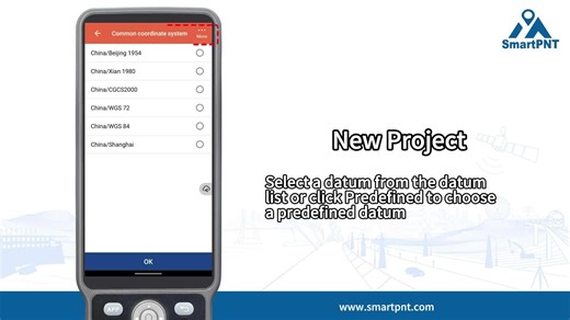 SmartPNT Software Tutorial Video Series-How to create a new project and select the projected coordinates systems? #SmartPNT #GNSSRTK #Surveying #DGPS #GNSS