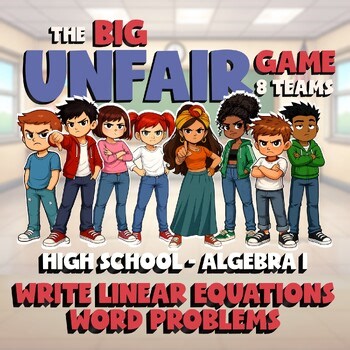 Write Linear Equations Word Problems BIG UNFAIR GAME - Algebra 1 Math Review