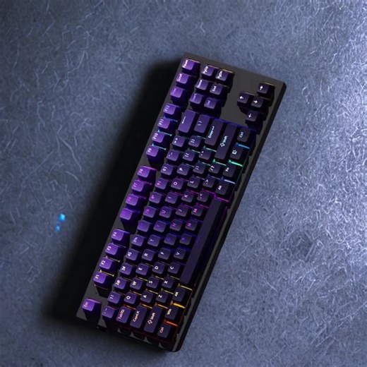 Purple RGB Shine-Through PBT Keycap Set – 130 Keys, OEM Profile, Double-Shot Backlit Keycaps for Mx Mechanical Keyboards
