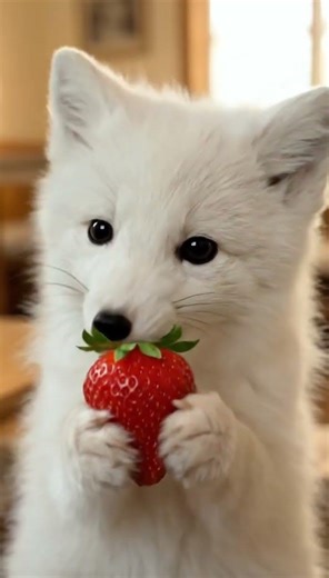 왕딸기🍓 킹스베리먹는 아기여우 ASMR | Baby fox eating King strawberry