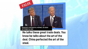 Former Vice President Joe Biden wrongly claimed that the United States has “a higher deficit with China now than we did before” in talking about trade. The deficit is actually lower. | FactCheck.org