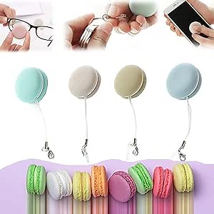 Macaron Mobile Phone Screen Cleaning,Macaron Wipe,Mobile Wipe Pendant,Macaron Cleaning Ball,Creen Cleaner Tool (4Pcs)