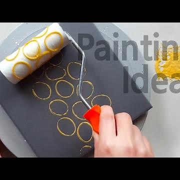 Circle pattern background & beautiful flowers | Painting Ideas 😍❤️