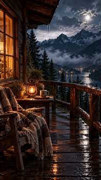 Cozy Mountain Rain at Night 🌧️ | Relaxing Rain & Distant Thunder #shorts