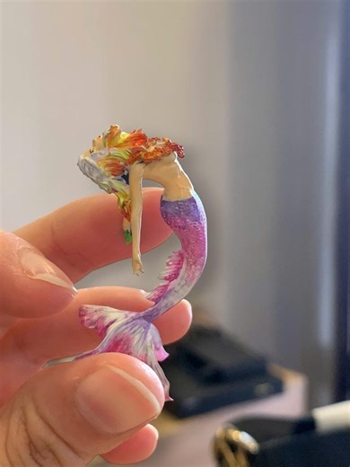 Hand-painted Resin Mermaid Figurine | Mythical Sea Siren Miniature Decor - Etsy