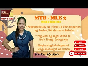 MTB - MLE 2 WEEK 3 QUARTER 1- PAGPAPAHAYAG NG IDEYA SA PAMAMAGITAN NG POSTER, PATALASTAS O BABALA