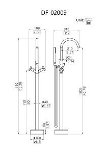 [Hot Item] Modern Classical Design Styles Floor Mounted Faucet
