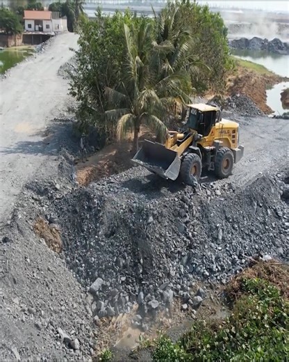 75K views · 833 reactions | Next Progress!!! Wheel Loader Pushing Stone And Dump Truck Building New Road Over Big Lake | Bulldozer City | Facebook