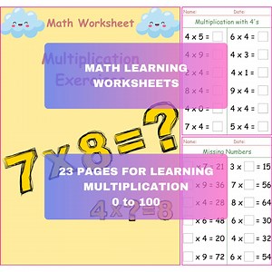 Printable Math Worksheets, Printable Multiplication Worksheets, Maths Learning, 23 Pages Multiplication Practice, - Etsy Canada