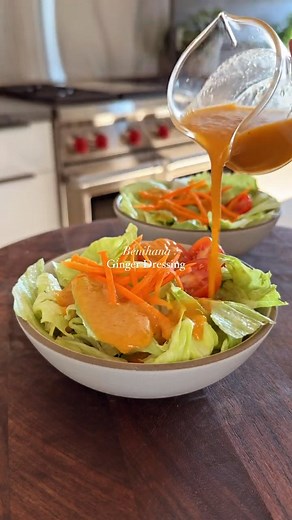 Asian Food | Recipes | Cooking on Instagram: "Grandpa's Benihana ginger dressing✨ 🎥 & recipe by @maxiskitchen ©️ ➡️Follow @asianfoodsdaily for more asian meal inspo! For the Dressing:▪️1/4 Cup Celery, chopped (1 Celery Stalk)▪️1/3 Cup Carrot, peeled and chopped (1 Medium Carrot)▪️1/4 Cup + 1 Tbsp Yellow Onion, chopped▪️1/4 Cup Fresh Ginger Root, chopped▪️1/4 of a Lemon, juice▪️1 Tbsp Tomato Paste▪️3 Tbsp Sugar▪️1 Tbsp Kosher Salt▪️1/4 tsp Pepper▪️1/4 Cup Avocado Oil▪️1/3 Cup Rice Vinegar▪️1 Tbs
