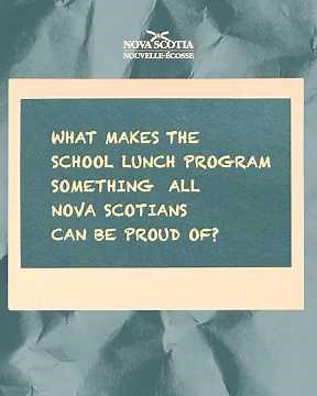 NS School Lunch Program | Millions of School Lunches in First Year