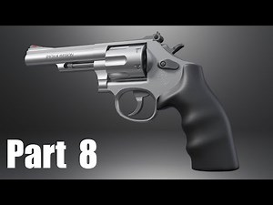 Low Poly Revolver - text & logo with normal map - Blender 3DCG Modeling Tutorial