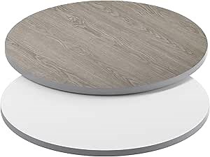 Amazon.com: Flash Furniture 30" Round Table Reversible Laminate Top, White/Gray (Pack of 1)