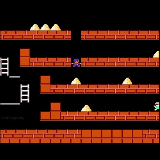 Retrogemy | Lode Runner 🟡 Stage 30 🧩 One wrong step… trapped! Pure brain + reflex 🎮🔥 #LodeRunner #RetroGaming #PuzzleGame #ClassicGames #GamePlay | Instagram