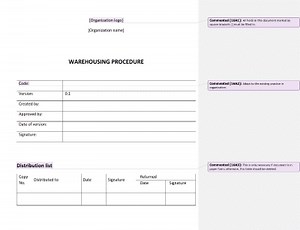 Warehousing Procedure [IATF 16949 document]