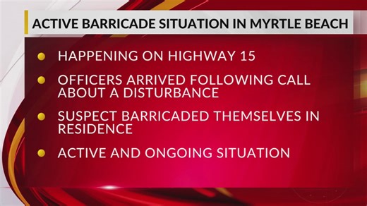 VIDEO: Myrtle Beach police on scene of barricade situation on Highway 15