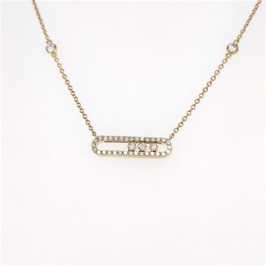 Floating Diamond Bar Necklace - Etsy