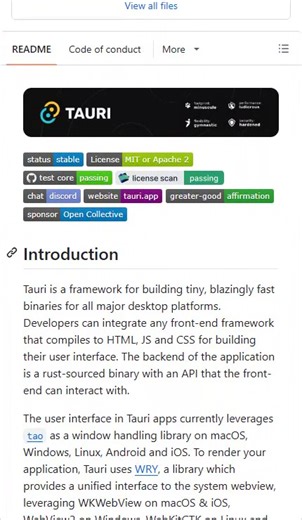 Crea apps de escritorio con Tauri Crea apps de escritorio livianas con Tauri. Código abierto y gratis. #tauri #coding #programming
